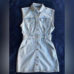 Zara Light Wash Denim Mini Dress